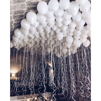 100 Λευκά Μπαλόνια για διακόσμηση δωματίου